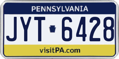 PA license plate JYT6428
