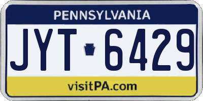 PA license plate JYT6429