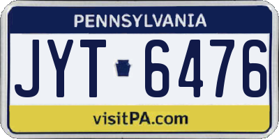 PA license plate JYT6476