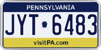 PA license plate JYT6483