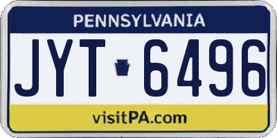 PA license plate JYT6496