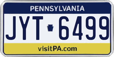 PA license plate JYT6499