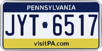 PA license plate JYT6517
