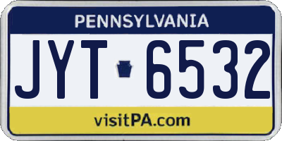 PA license plate JYT6532