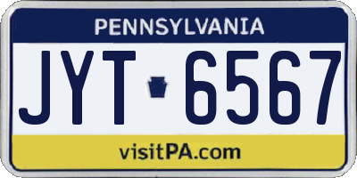 PA license plate JYT6567