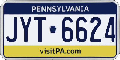 PA license plate JYT6624