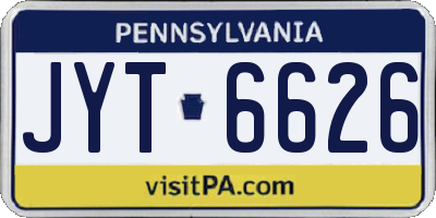 PA license plate JYT6626
