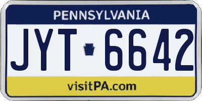 PA license plate JYT6642