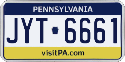 PA license plate JYT6661