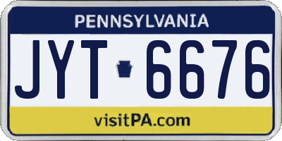 PA license plate JYT6676