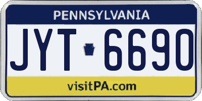 PA license plate JYT6690