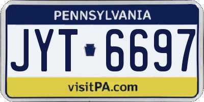 PA license plate JYT6697