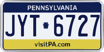 PA license plate JYT6727