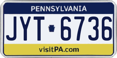 PA license plate JYT6736