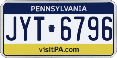 PA license plate JYT6796