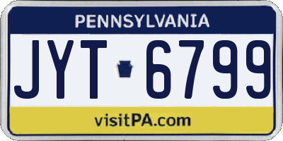 PA license plate JYT6799