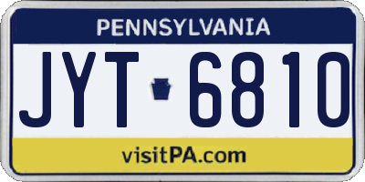 PA license plate JYT6810
