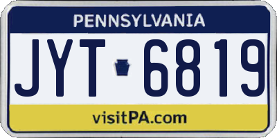 PA license plate JYT6819