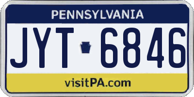 PA license plate JYT6846