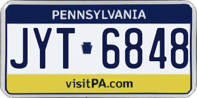PA license plate JYT6848