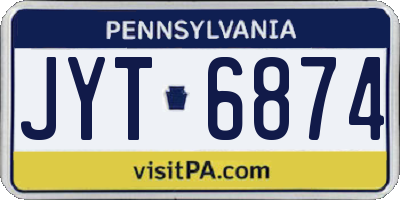 PA license plate JYT6874