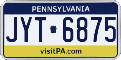 PA license plate JYT6875