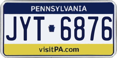 PA license plate JYT6876