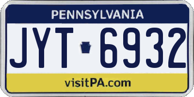 PA license plate JYT6932
