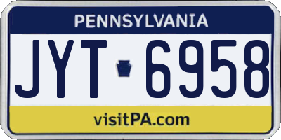 PA license plate JYT6958