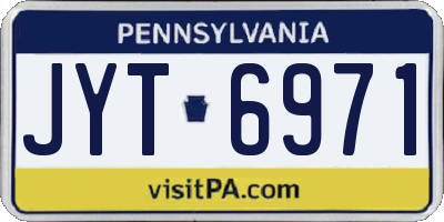 PA license plate JYT6971