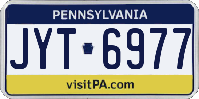 PA license plate JYT6977