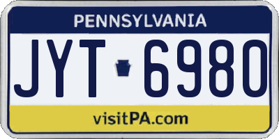 PA license plate JYT6980