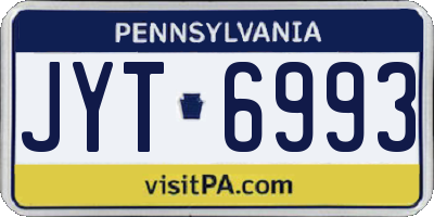 PA license plate JYT6993