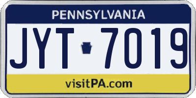 PA license plate JYT7019