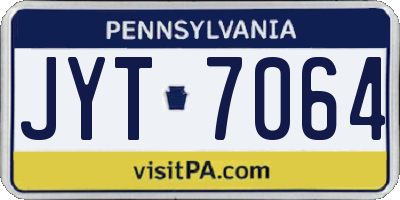 PA license plate JYT7064