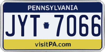 PA license plate JYT7066