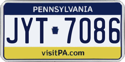 PA license plate JYT7086