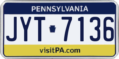 PA license plate JYT7136