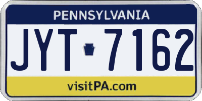 PA license plate JYT7162