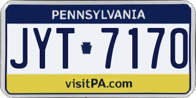 PA license plate JYT7170