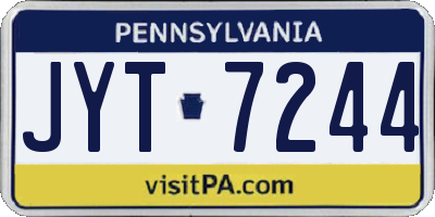 PA license plate JYT7244