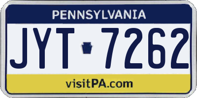 PA license plate JYT7262