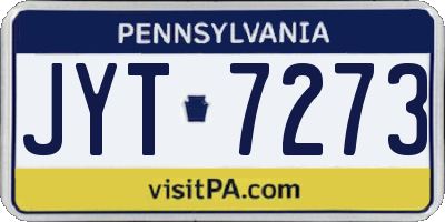 PA license plate JYT7273