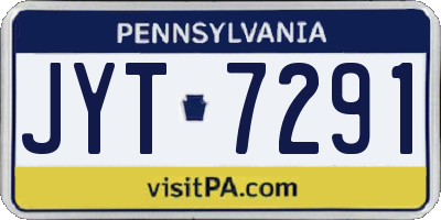 PA license plate JYT7291