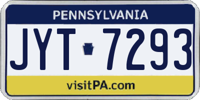 PA license plate JYT7293