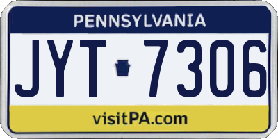 PA license plate JYT7306