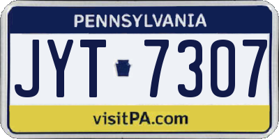 PA license plate JYT7307