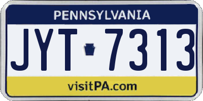 PA license plate JYT7313