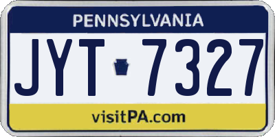 PA license plate JYT7327