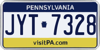 PA license plate JYT7328